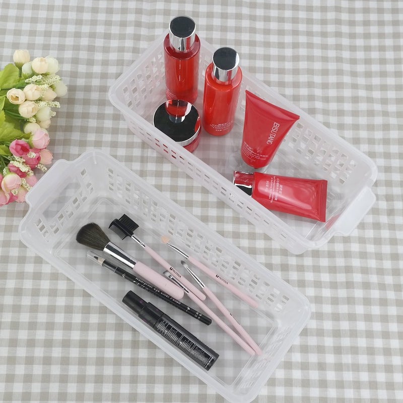 Qskely Clear Small Plastic Pencil Storage Baskets, Pack of 6 - Image 4